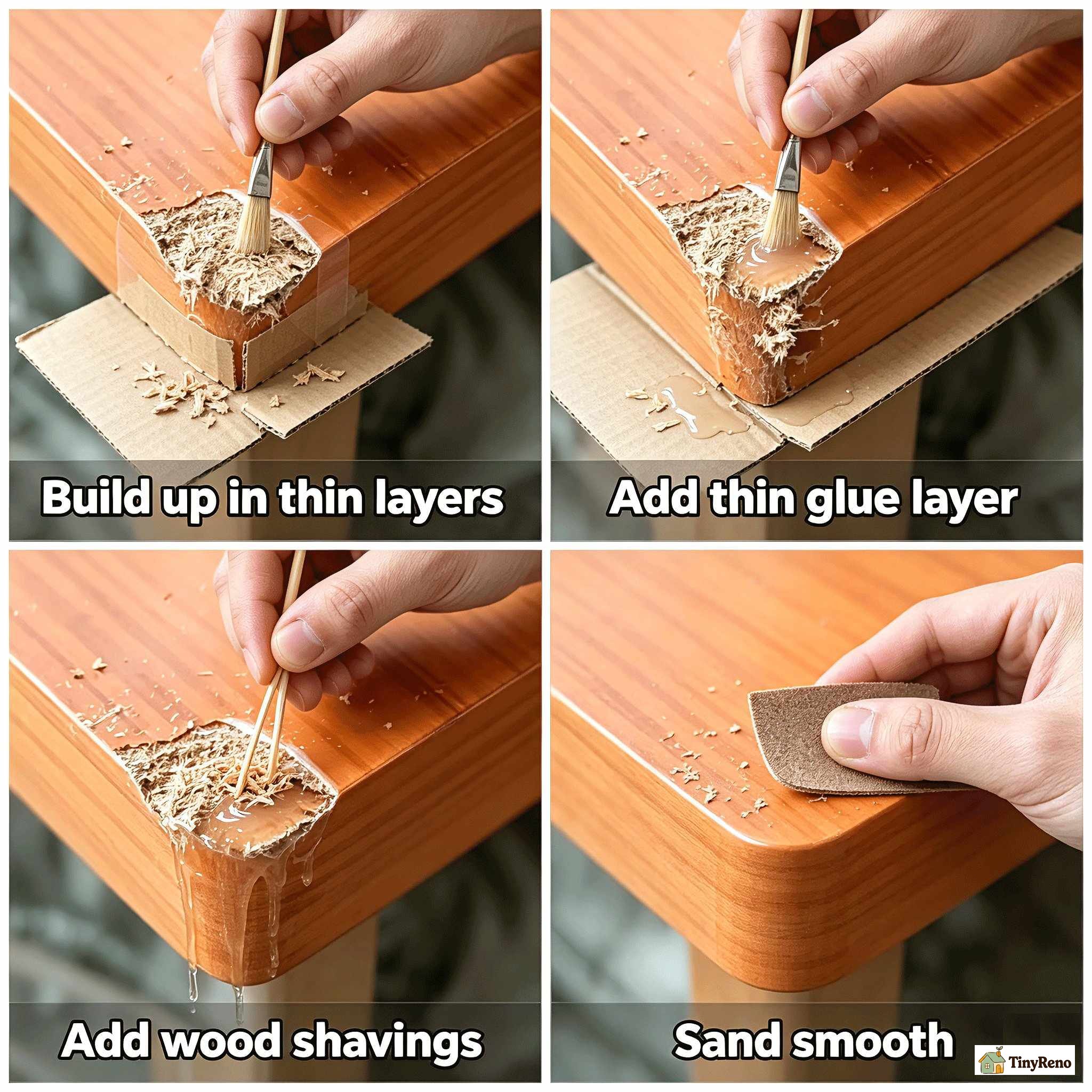 Repairing wooden chairs with missing corners is also top-notch.