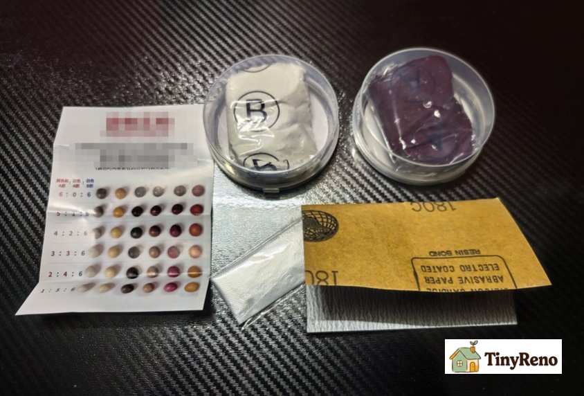 The filler adhesive is formed by mixing two components, A and B