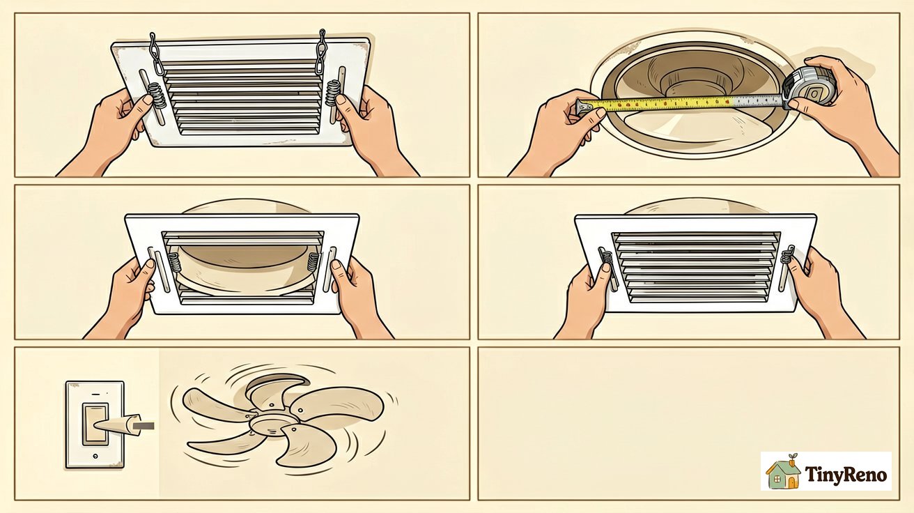 exhaust fan cover replacement measurement step