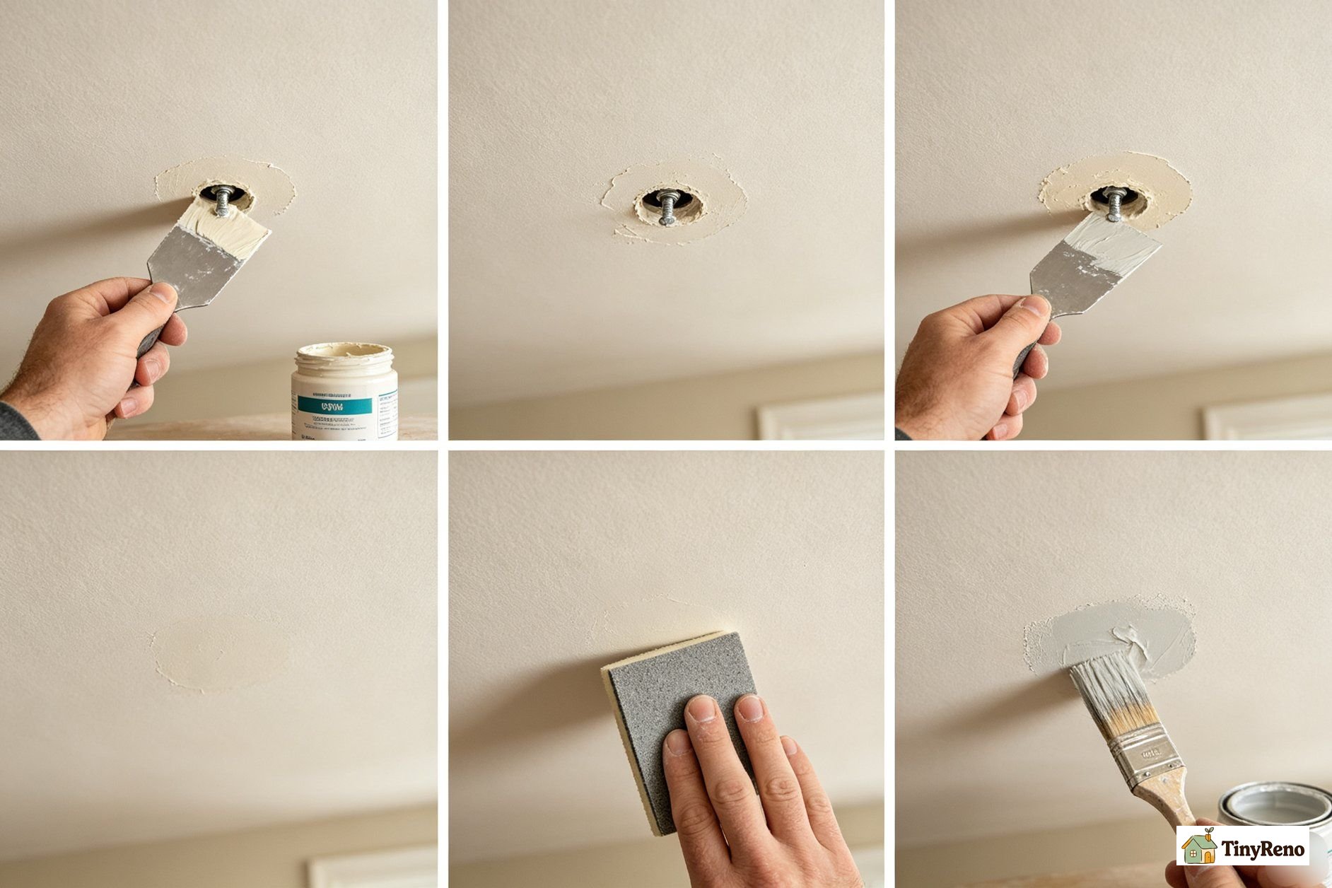 Spackle + 2-coat fill (for anchor and screw holes)