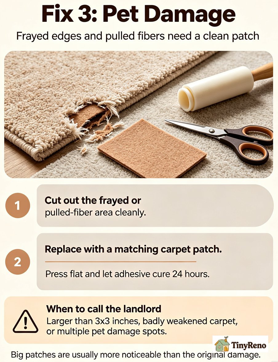 How to repair a carpet damaged by pets?