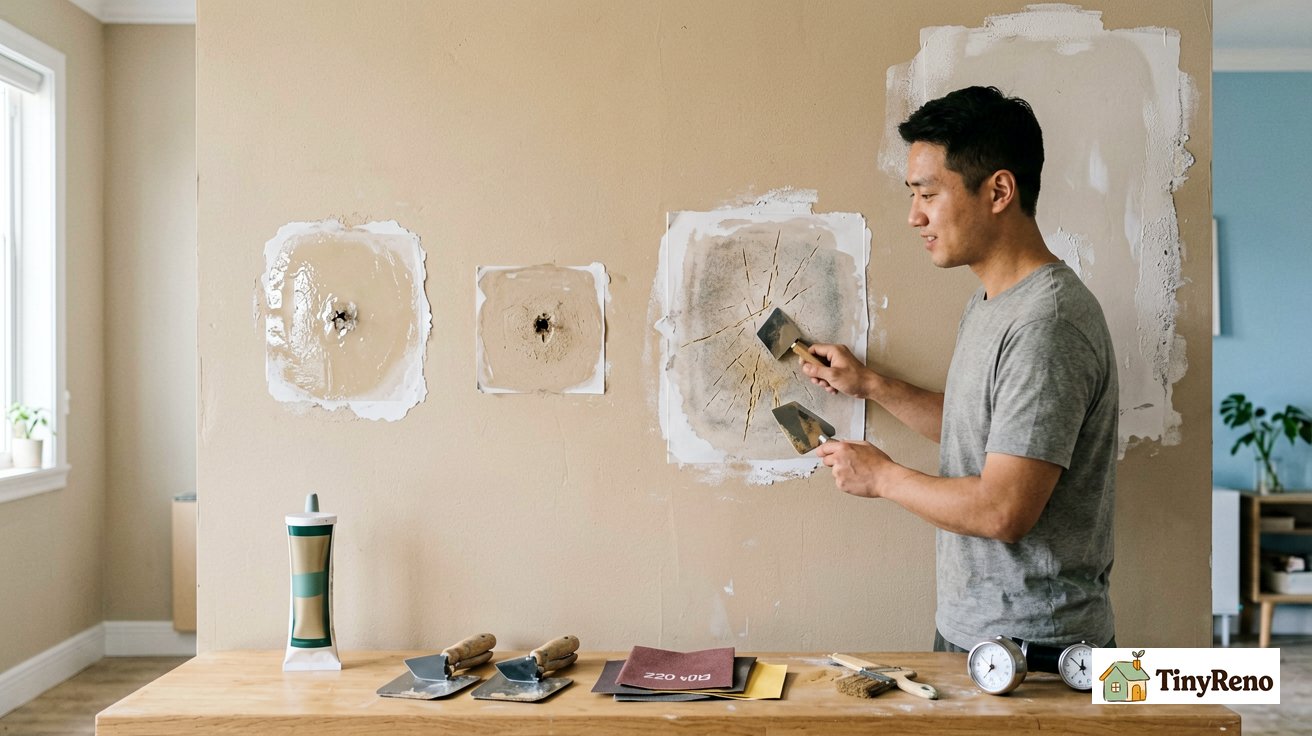 Comparison of four drywall patch sizes and their actual drying times