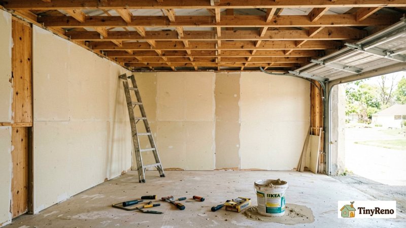Drywall First: Ceiling or Walls? (What I Got Wrong on My Garage)
