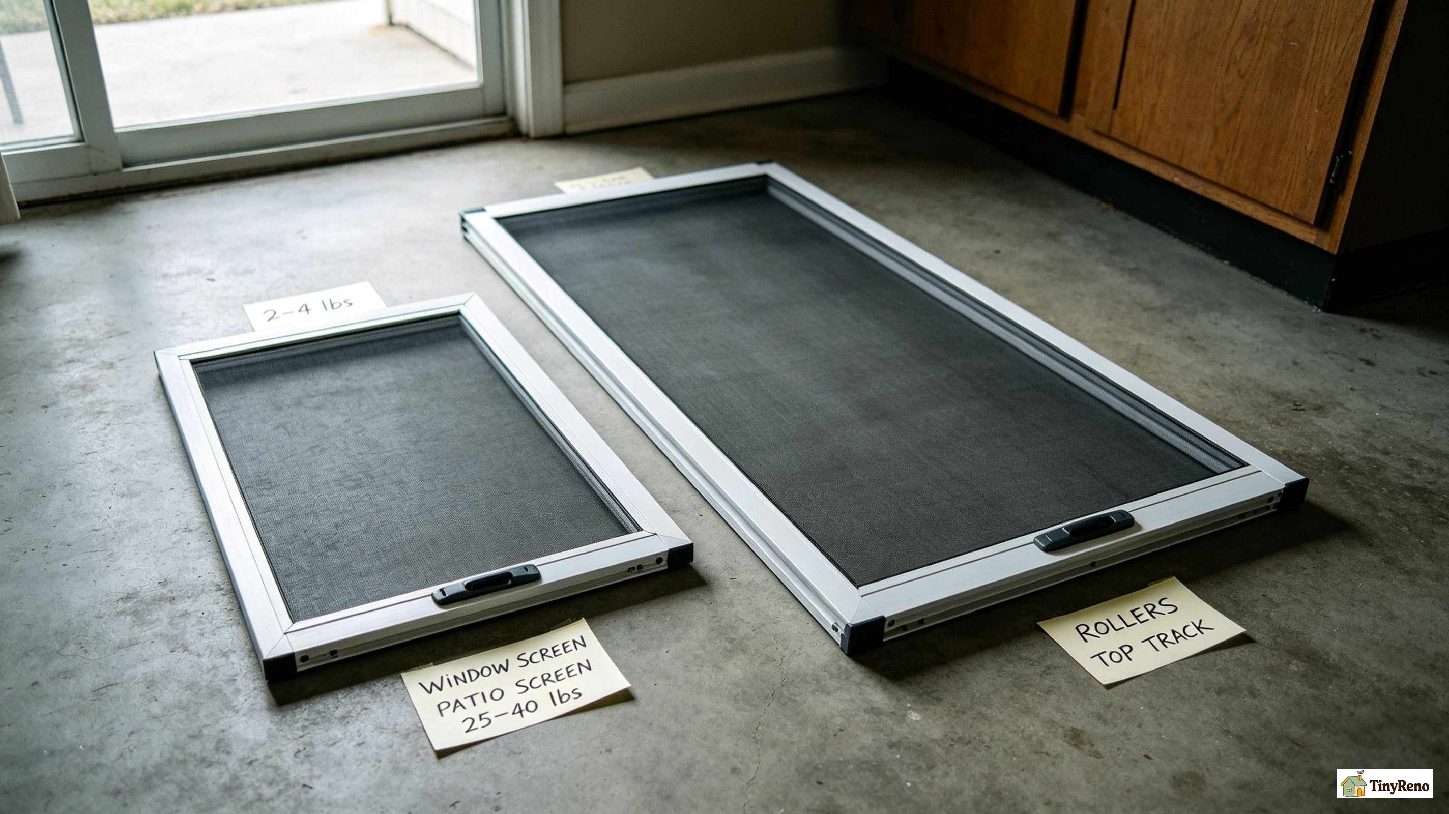 Identifying the correct pull-tab vs the safety stop on a sliding screen door's top edge