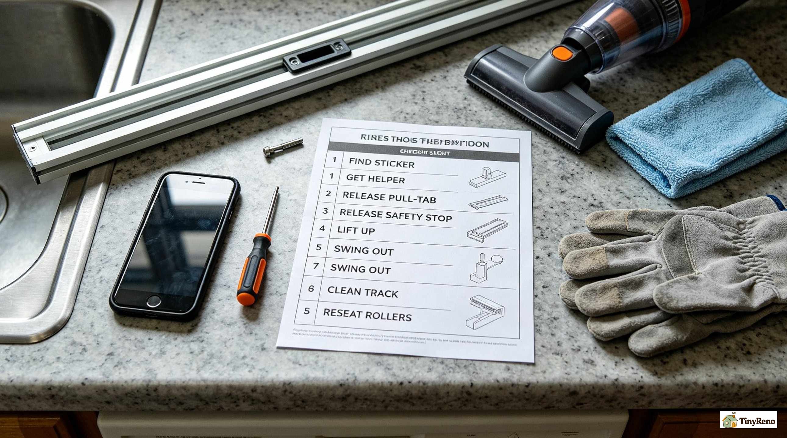 Checklist approach to removing a sliding screen door for the first time as a renter