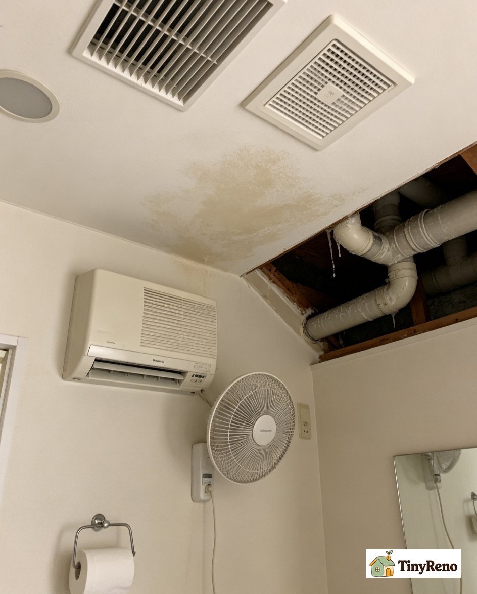 How an HVAC condensation drip creates a recurring water spot under a vent
