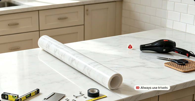 Contact Paper Countertop Transformation