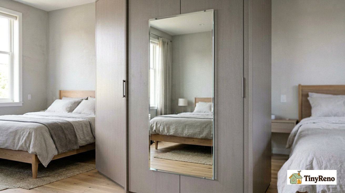 Mirror on Closet Door (Adhesive, No Drilling)
