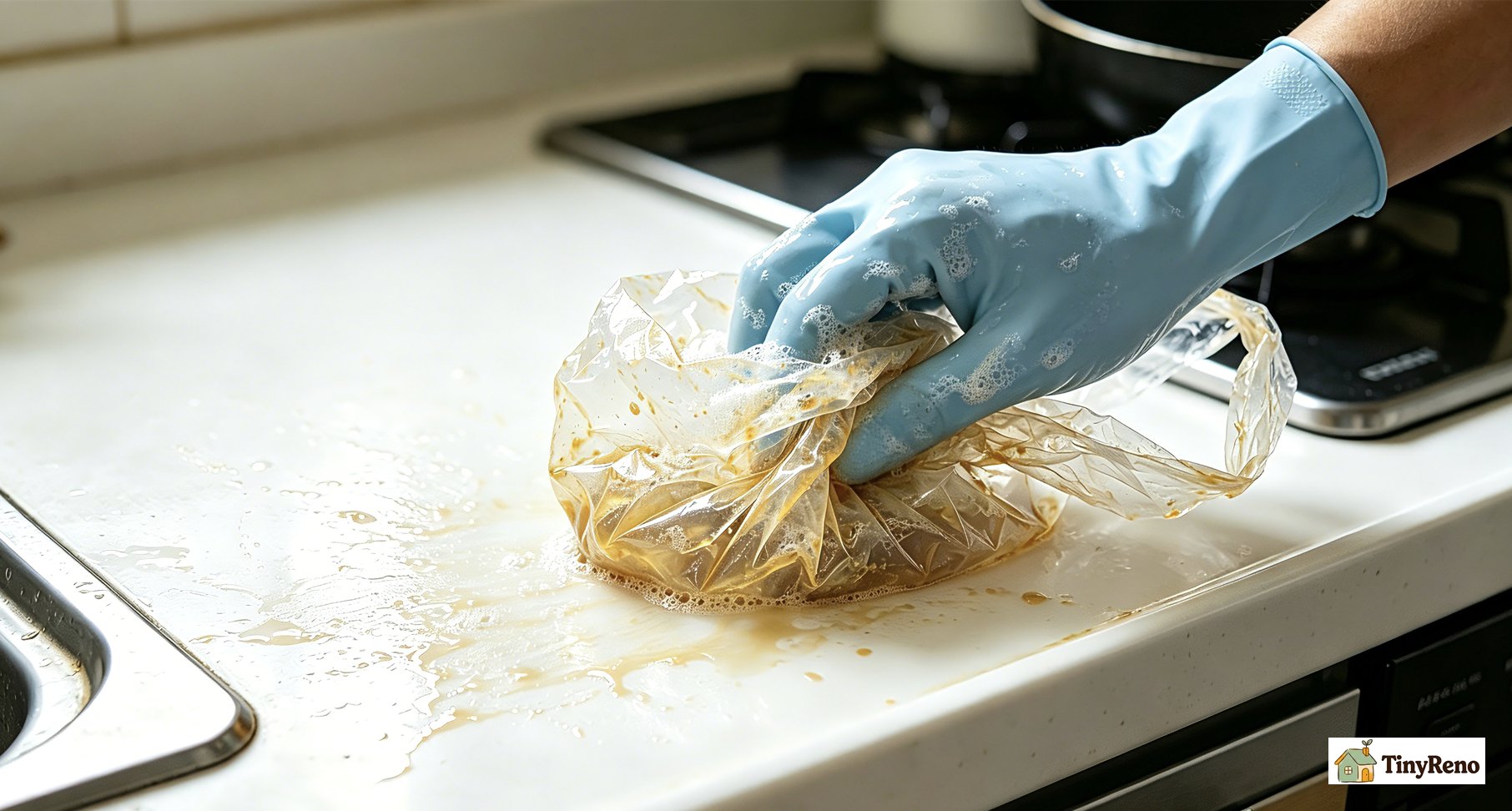 Thin plastic bags are excellent cleaning tools.