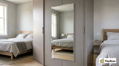 Mirror on Closet Door (Adhesive, No Drilling)