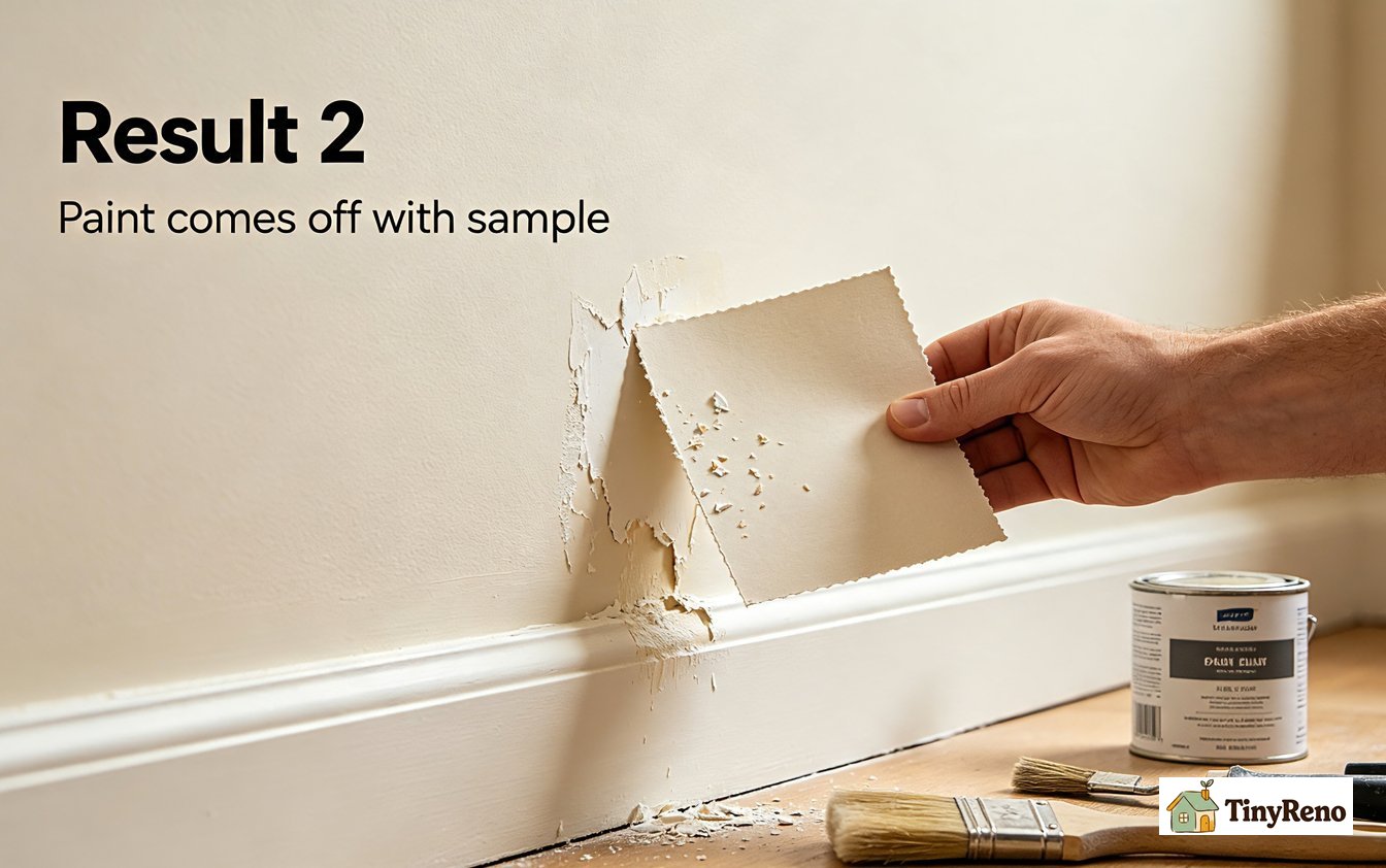 paint comes off with sample