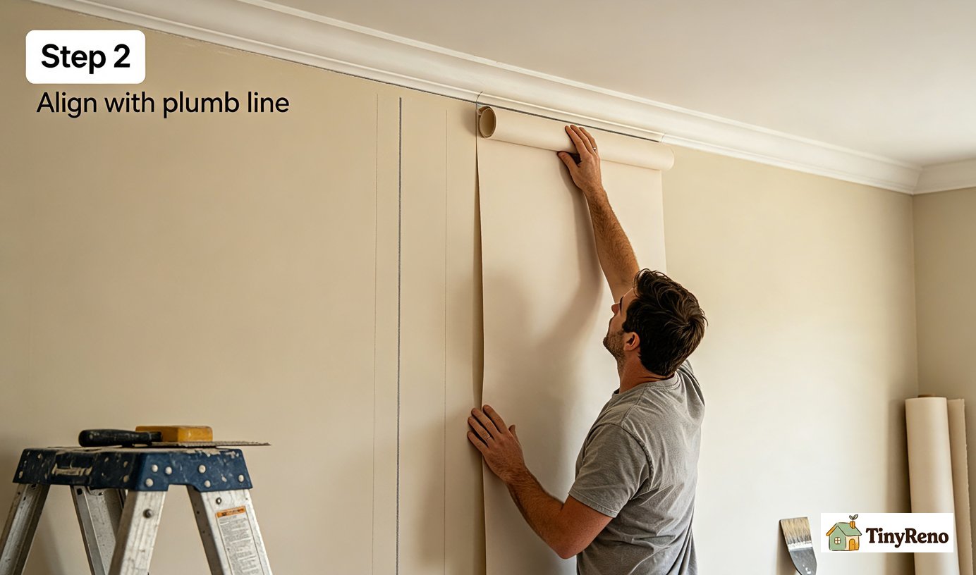align with plumb line
